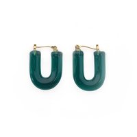 Glass Hoop U Pierce / Green