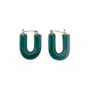 画像1: Glass Hoop U Pierce / Green