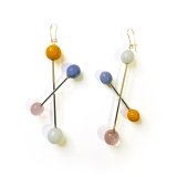 Cross Baton Earrings Orange