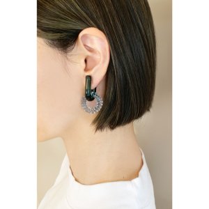 画像5: Glass Hoop U Earrings / Green