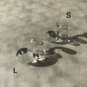 画像3: New Spiral Glass Earrings - Clear -