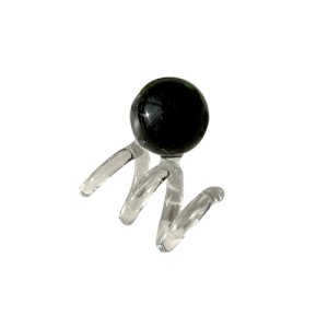 画像1: New Spiral Glass Earrings MINI - Black&Clear -