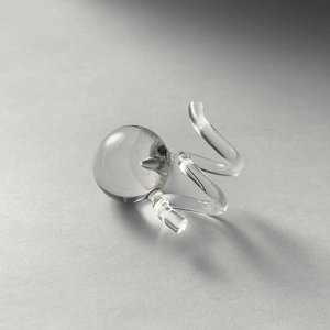 画像2: New Spiral Glass Earrings - Clear -