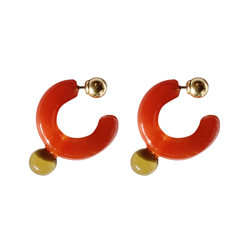 Glass Hoop C Pierce / Red & Clear Yellow