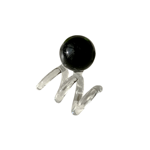 New Spiral Glass Earrings MINI - Black&Clear -