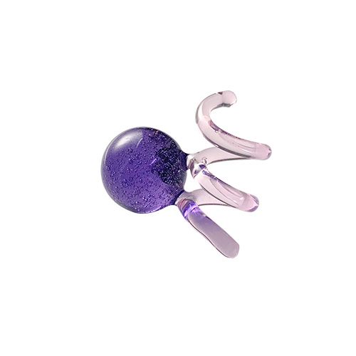 New Spiral Glass Earrings - Purple&PK -
